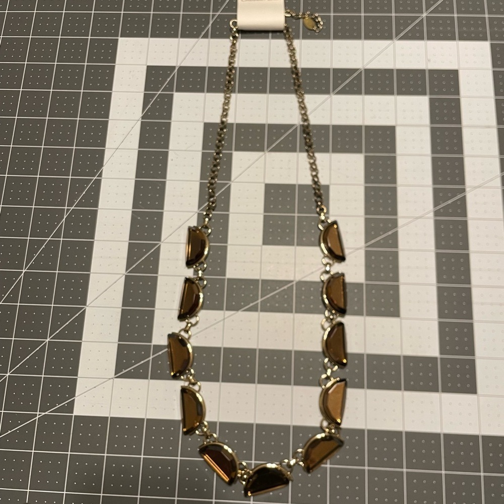 Elegant Brown Gemstone Link Necklace - Women Jewelry C02 6641‎